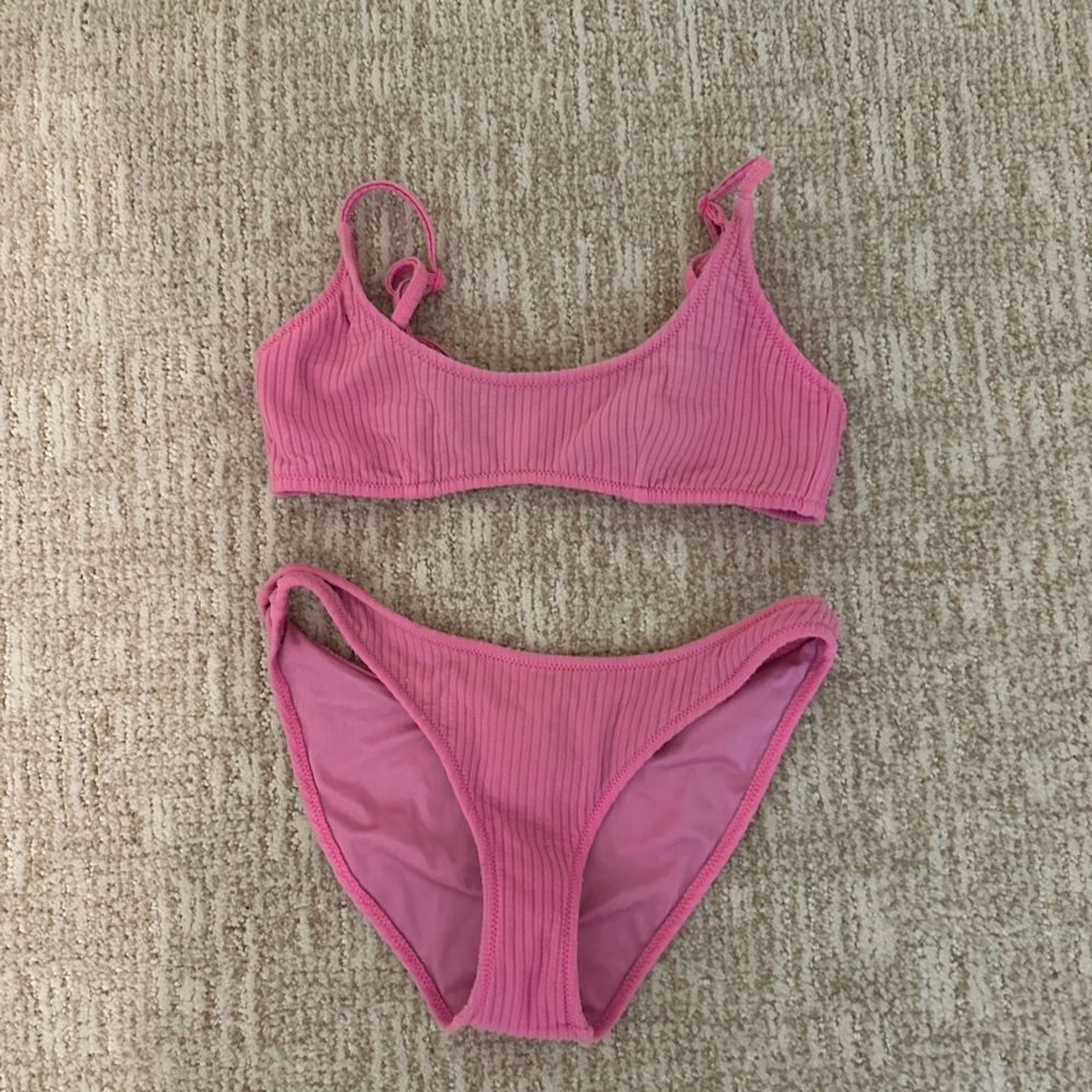 Pink triangl swimsuit